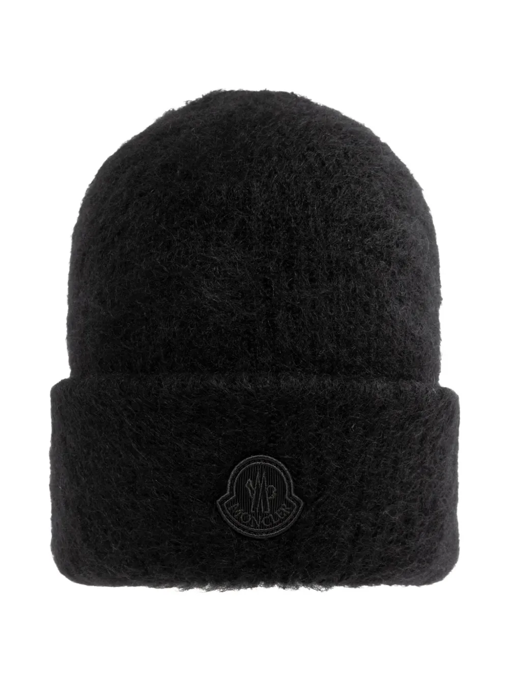 Moncler logo patch beanie hat | Black | Image 1