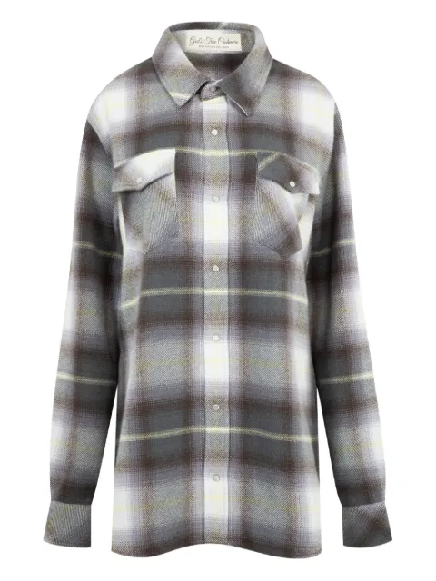 GOD'S TRUE CASHMERE Shadow plaid cashmere shirt