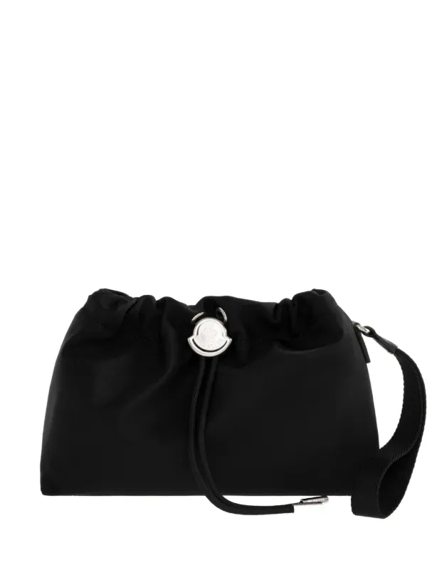Moncler Trick Drawstring Clutch Bag in Black