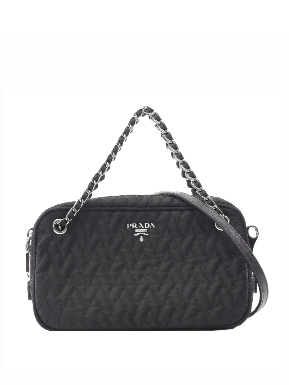Prada Pre-Owned 2013-2025 Impuntu Tessuto Chain satchel | Black | Image 1