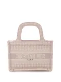 Christian Dior Pre-Owned 2010-2025 Mini Houndstooth Embroidered Canvas Book Tote handbag - Pink