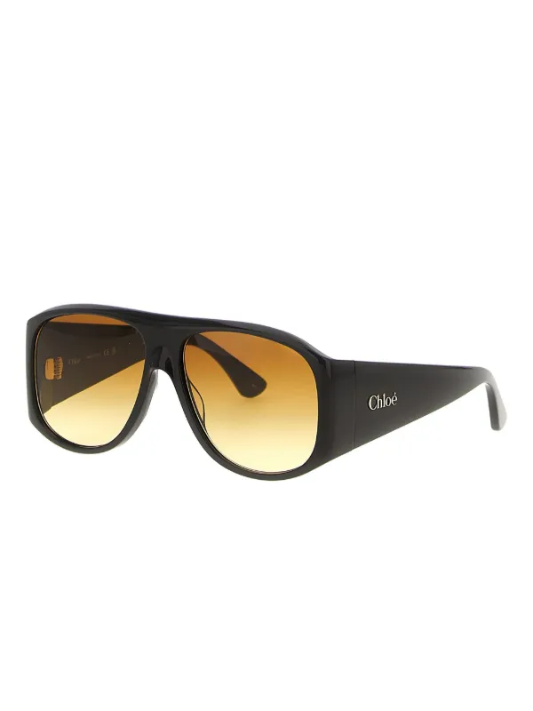 Chloé Eyewear Óculos De Sol Piloto | Marrom | FARFETCH BR