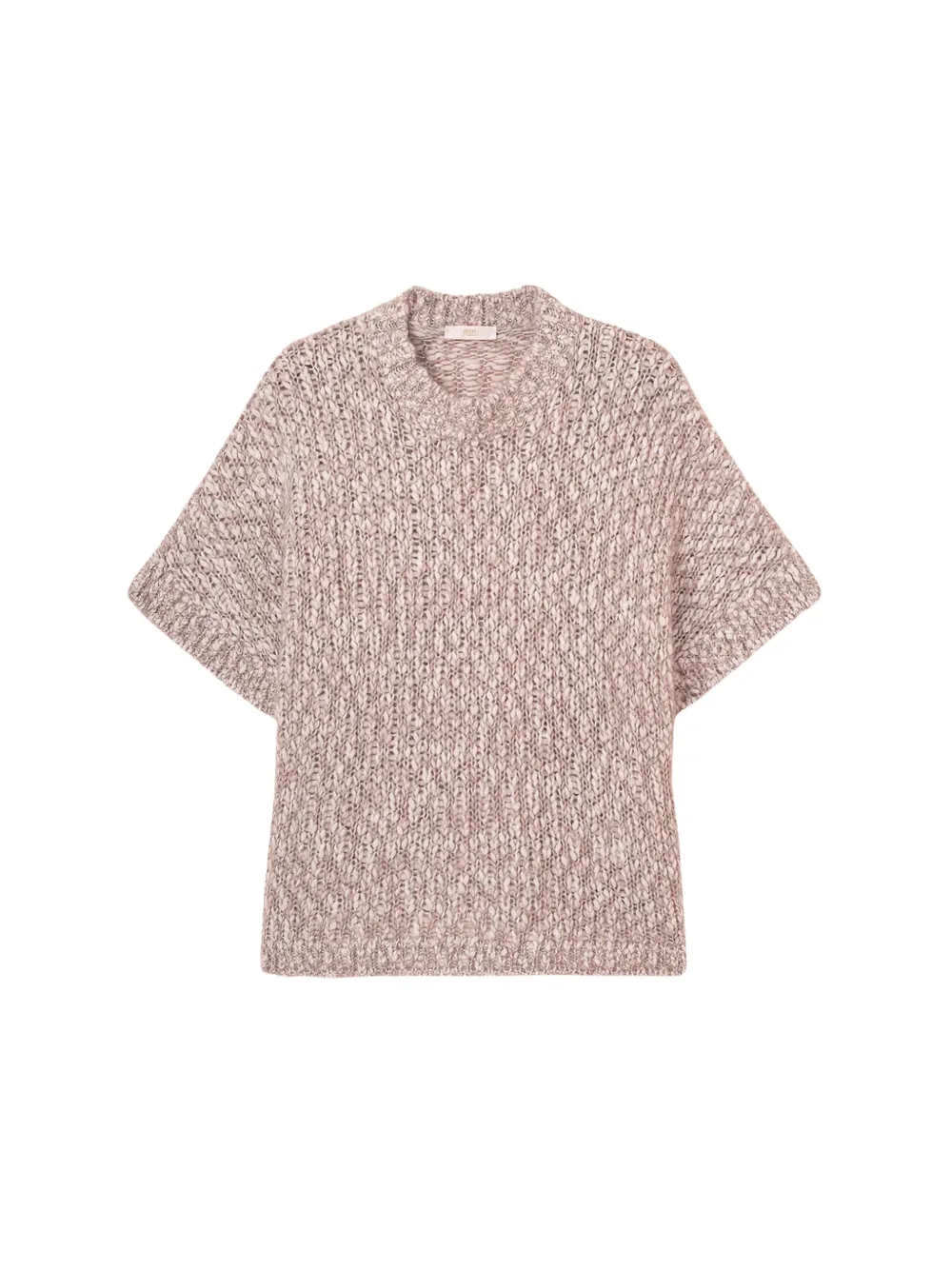 Fedeli Short-sleeve Speckled Sweater In Pink