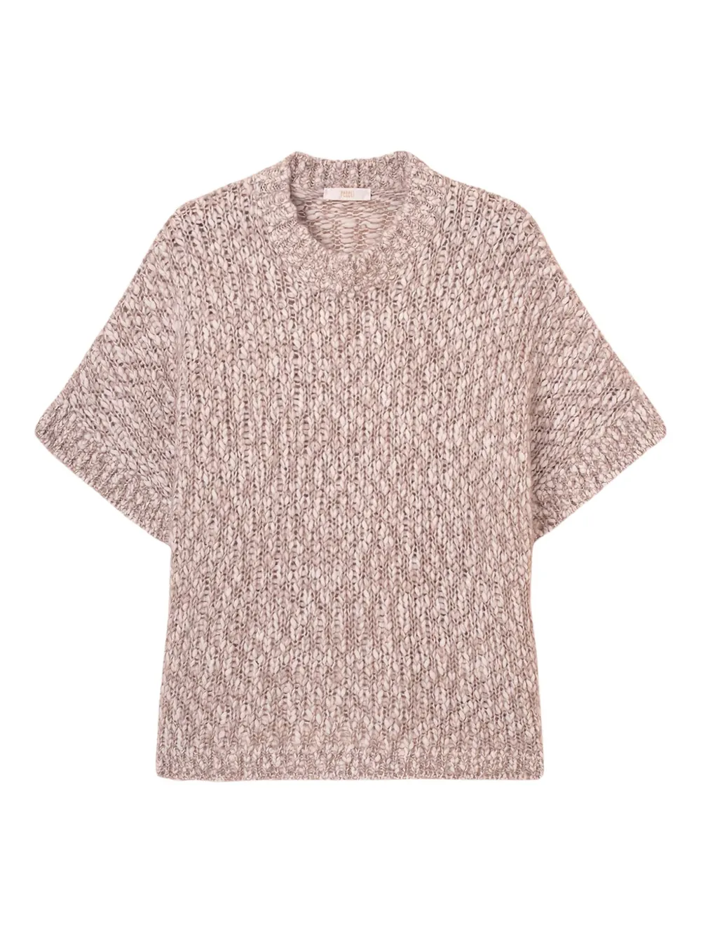 Fedeli Short-sleeve Speckled Sweater In Pink