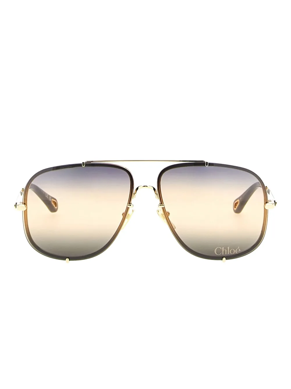 Chloé Square Frame Sunglasses Gradient Lenses In Multi