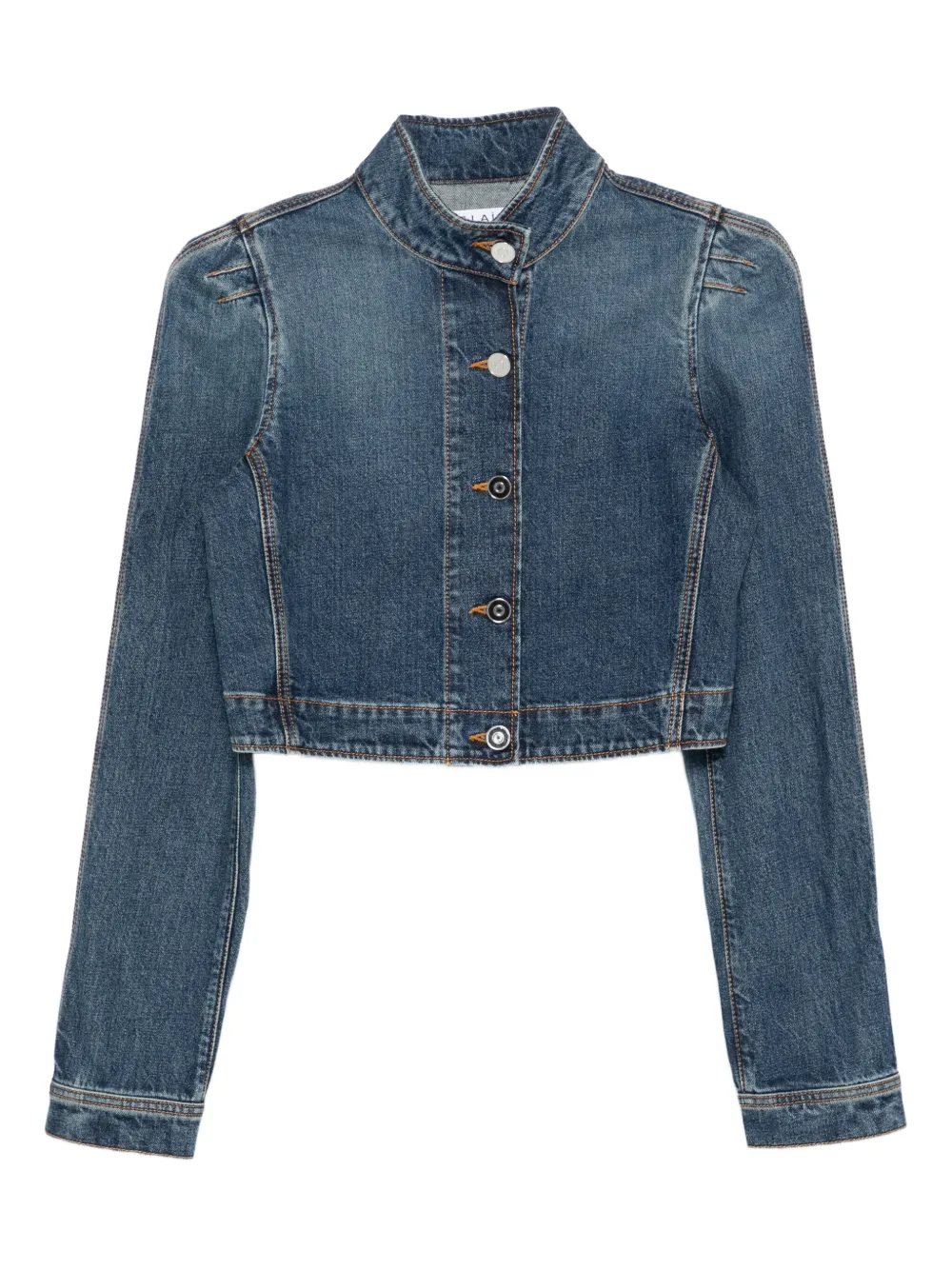 Alaïa high-neck cropped denim jacket | Blue | Image 1