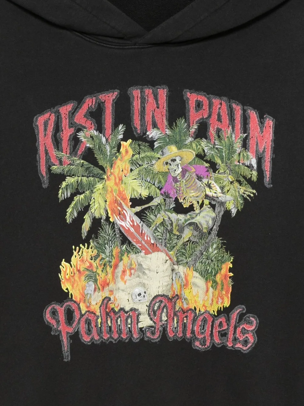 Palm Angels Rest In Palm Loose Hoodie In Black