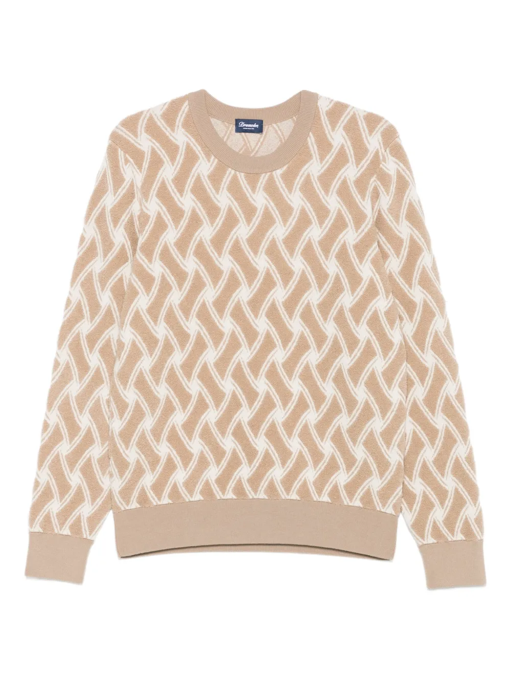 Drumohr geometric-pattern wool sweater | Neutrals | Image 1