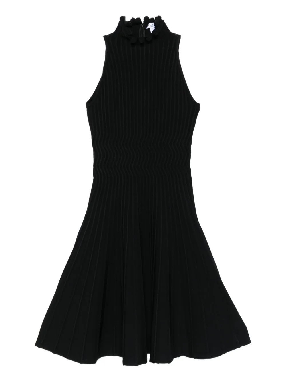 Alaïa ruffled ribbed dress | Black | Image 1