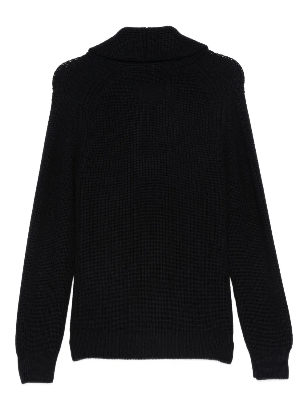 Drumohr Shawl-collar Patch-pocket Cardigan In Black
