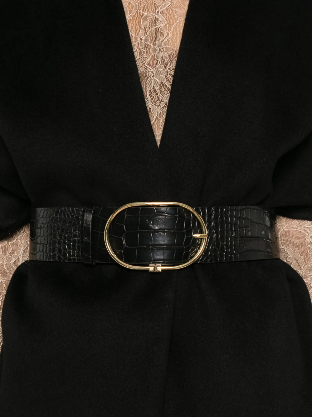 Elisabetta Franchi Wool Cape In Black