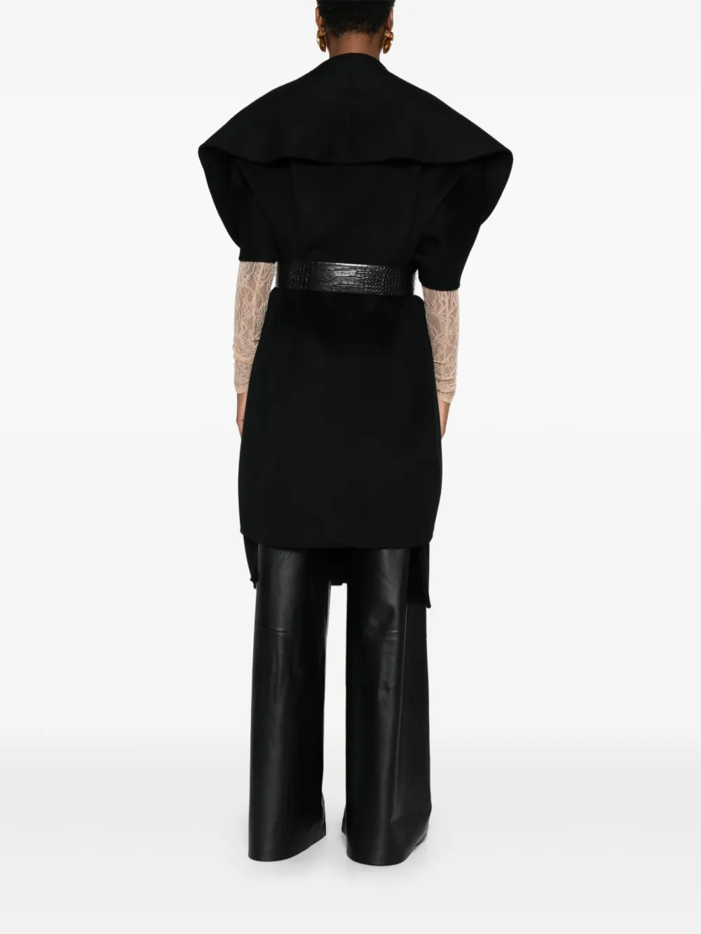 Elisabetta Franchi Wollen cape Zwart