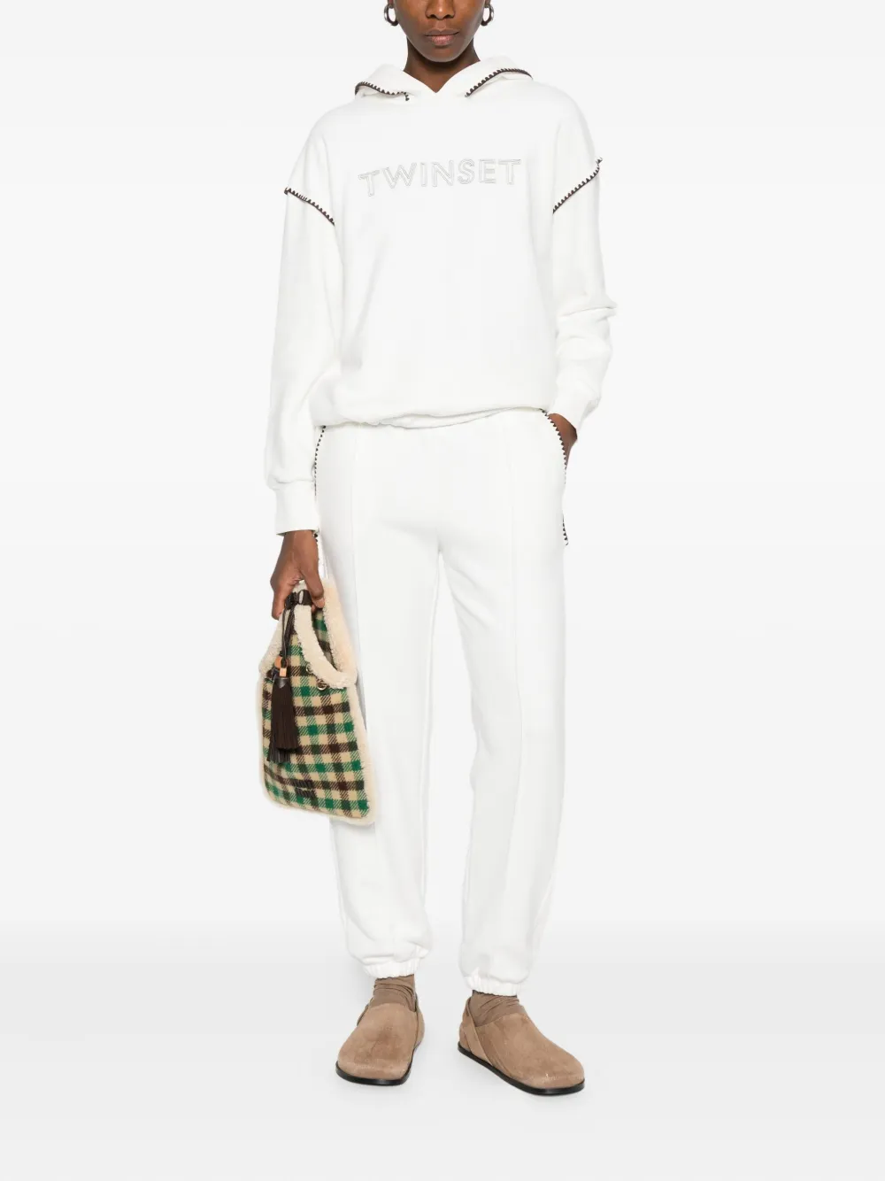 TWINSET elasticated-cuff track pants - Wit
