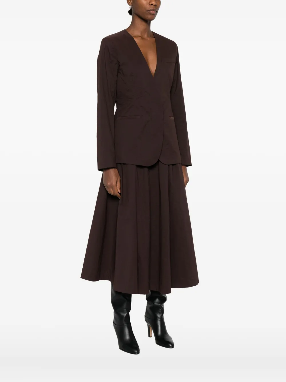 Mark Kenly Domino Tan Textured Single-breasted Jacket In Brown