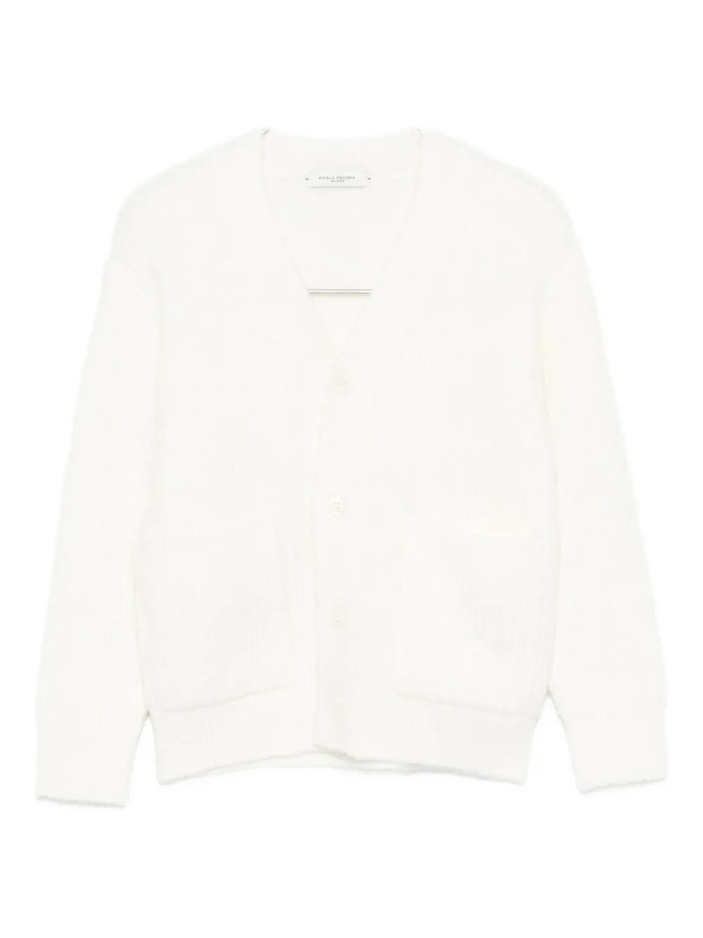 Paolo Pecora Ribbed Button Cardigan In White