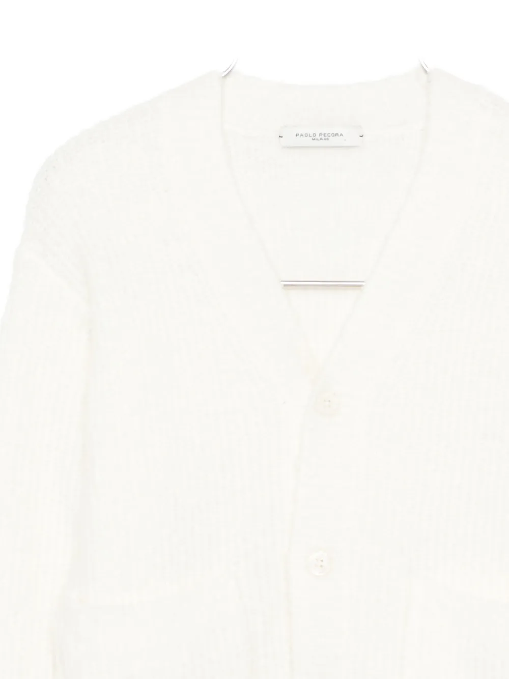 Paolo Pecora Ribbed Button Cardigan In White