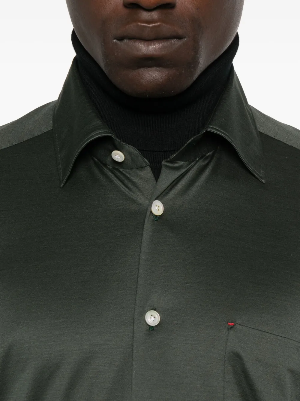 Kiton Nerano overhemd Groen