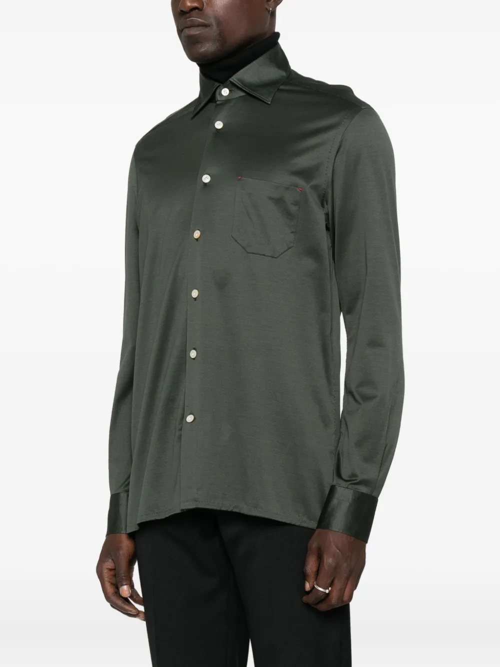 Kiton Nerano overhemd Groen