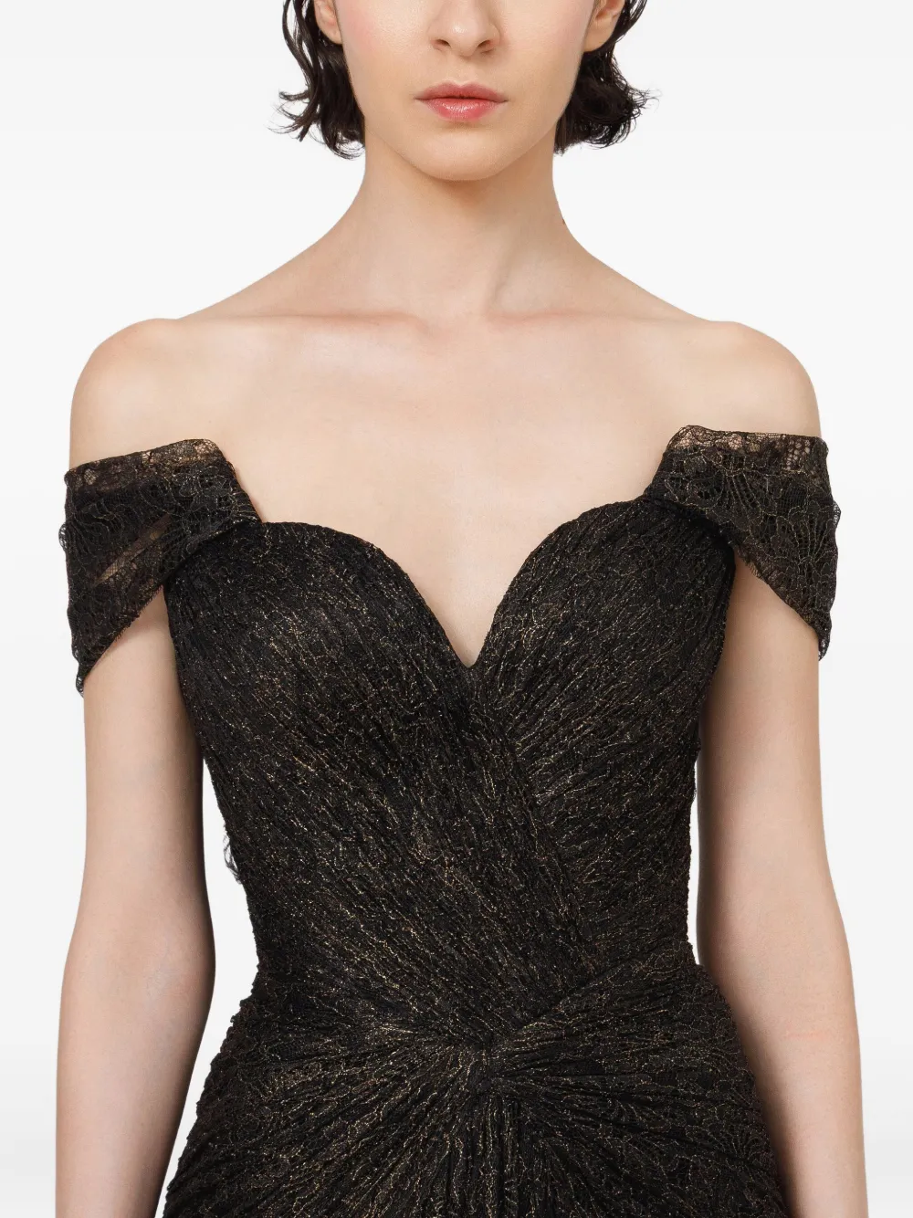 Iris Serban Off-shoulder jurk Zwart