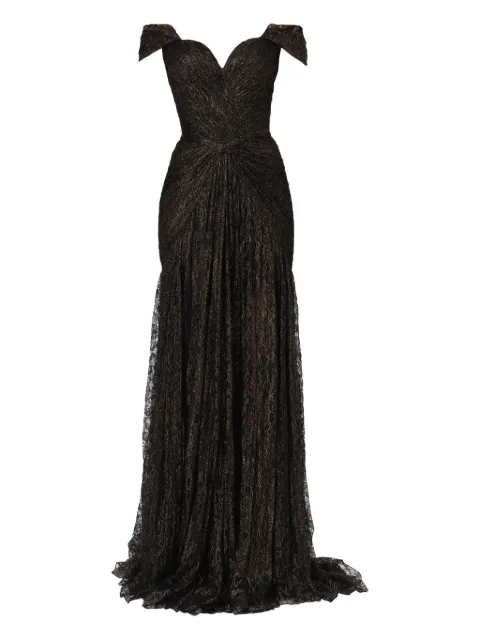 Iris Serban off-shoulder pleated dress