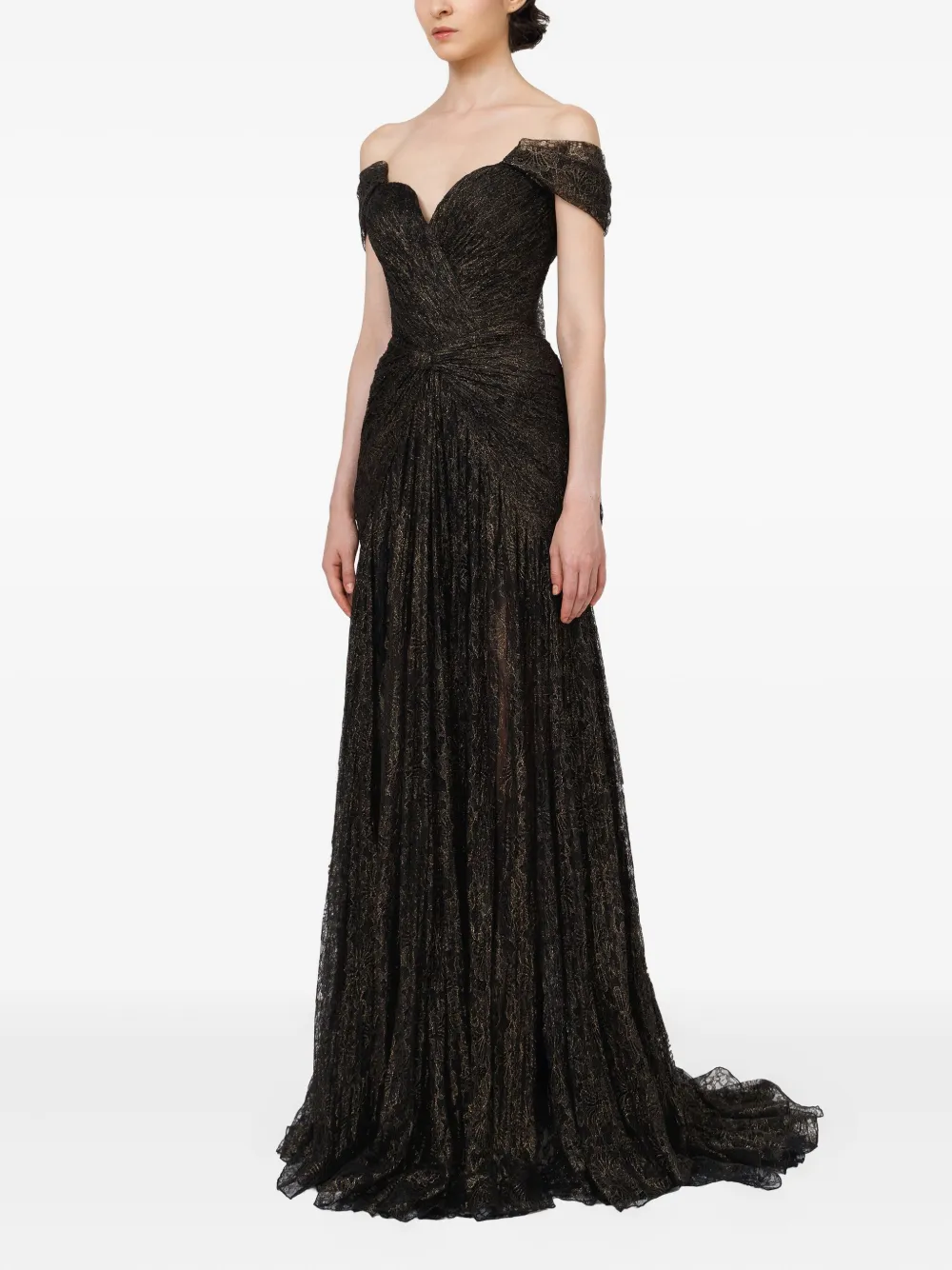 Iris Serban Off-shoulder jurk Zwart