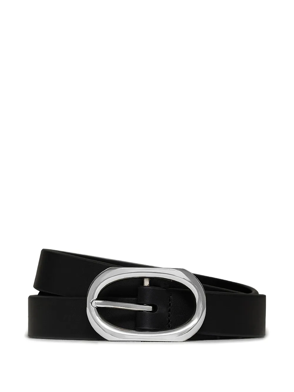 ANINE BING oval-buckle leather belt | Black | Image 1