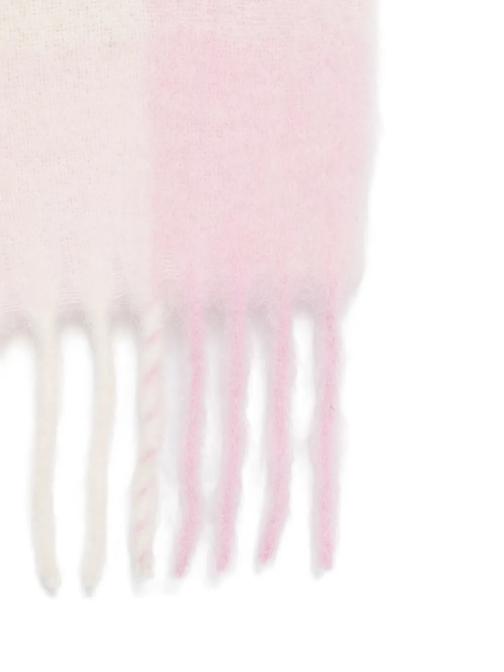 Acne Studios Checked Fringed Scarf In Pink