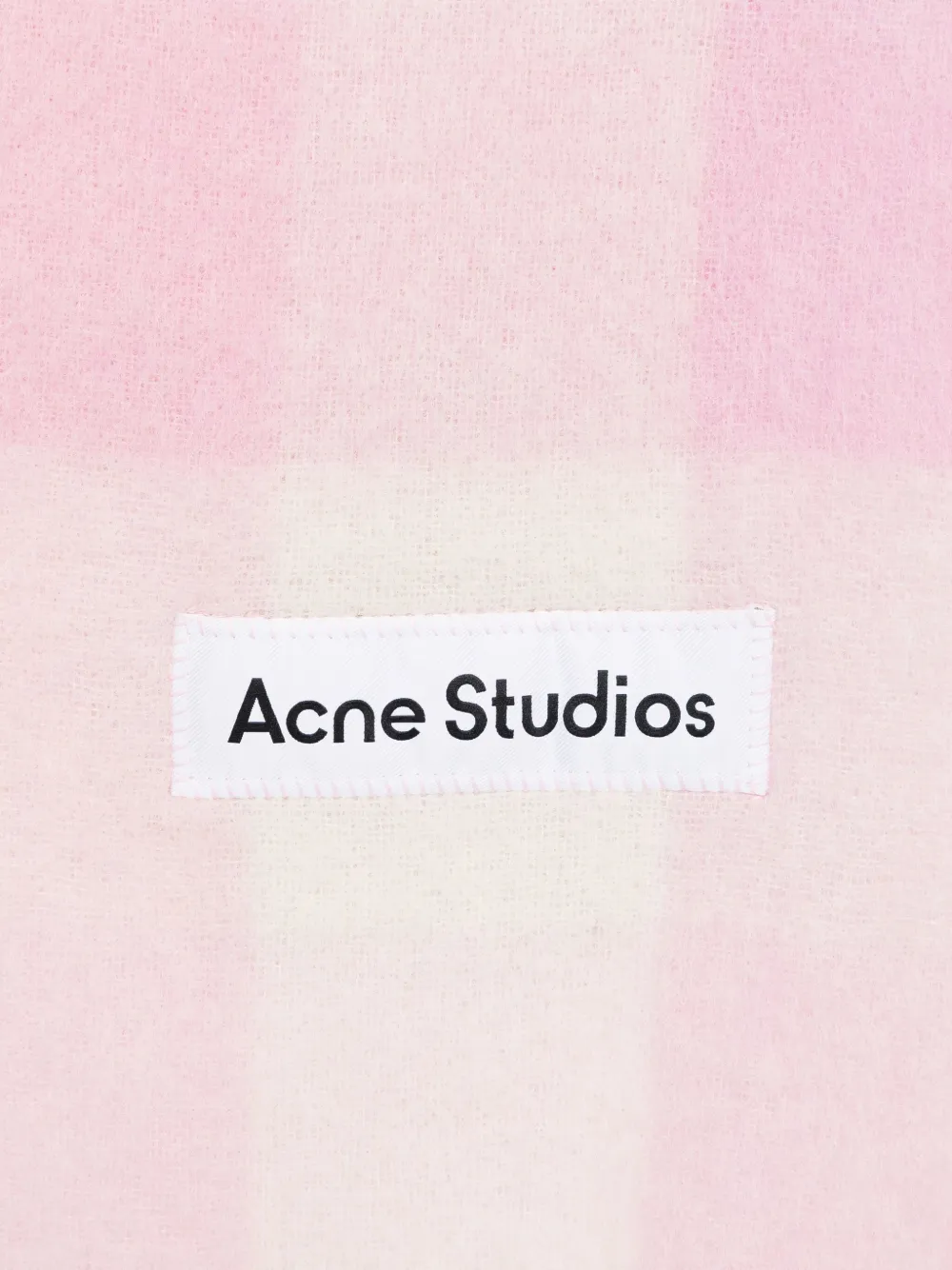 Acne Studios Checked Fringed Scarf In Pink