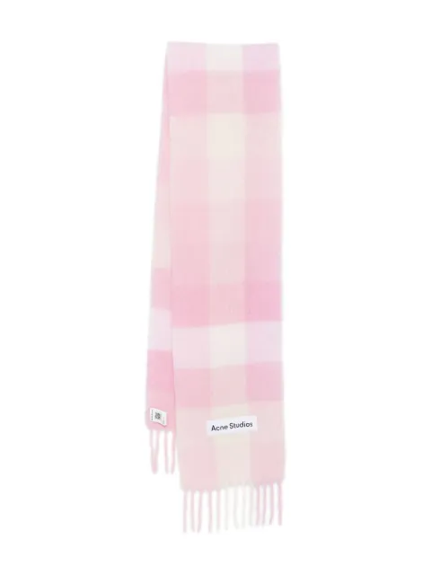 Acne Studios checked fringed scarf
