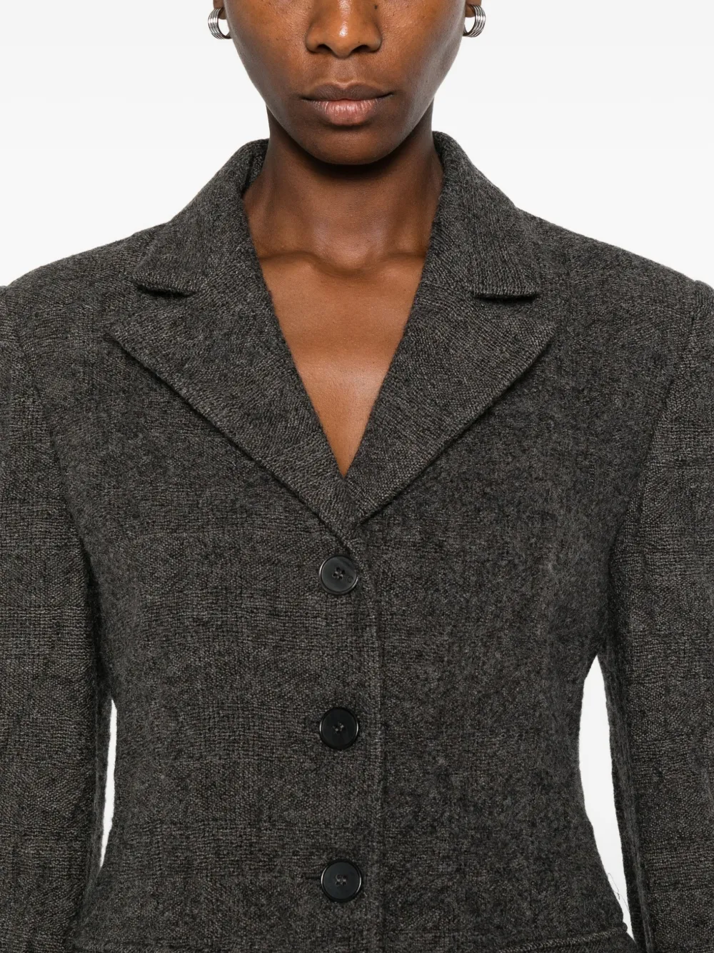Low Classic Single-breasted Wool Blazer In Gray