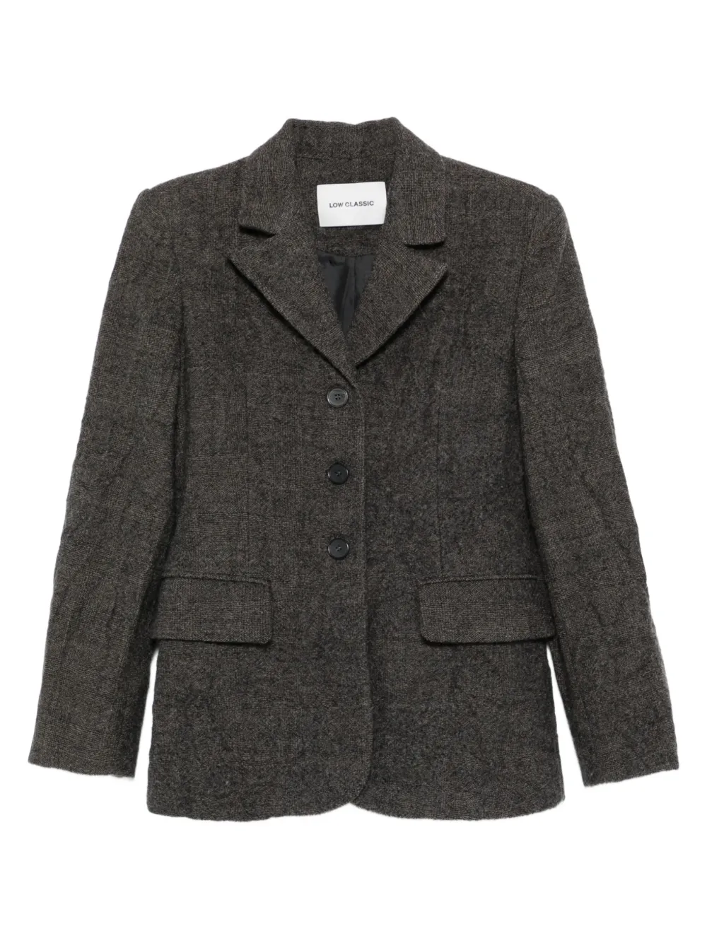 Low Classic Single-breasted Wool Blazer In Gray