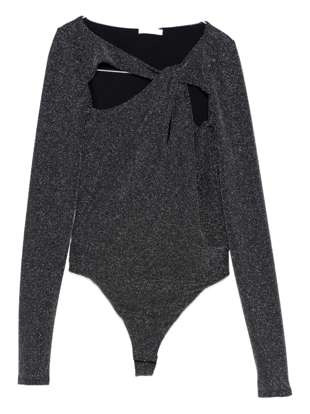 Patrizia Pepe Cut-out Bodysuit In Gray