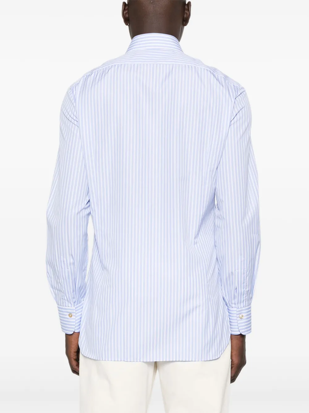 Kiton Gestreept overhemd Blauw