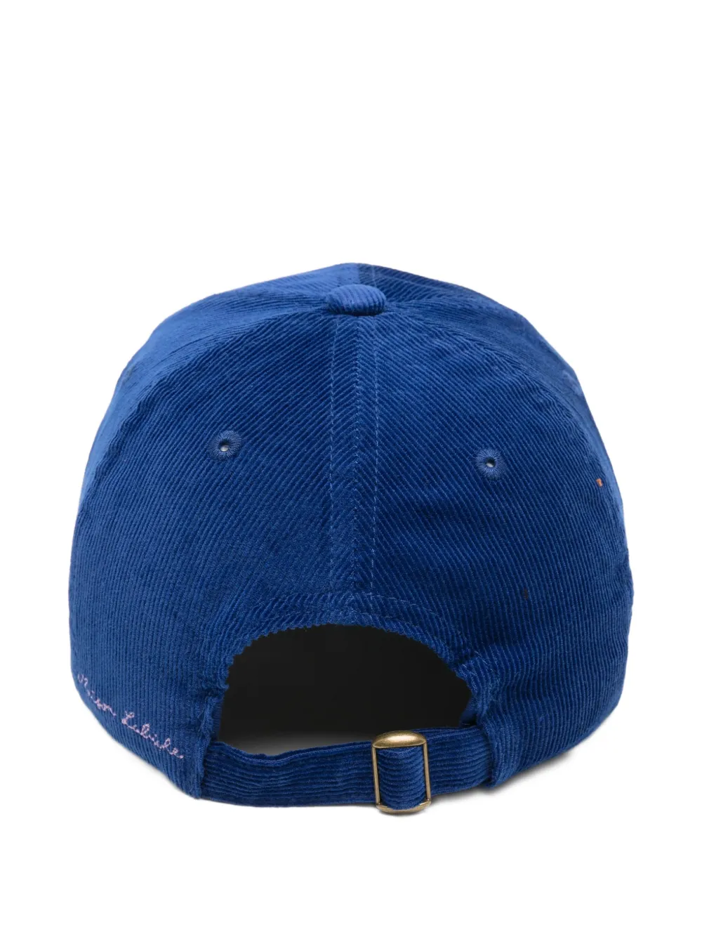 Maison Labiche Beaumont Amour embroidered corduroy cap - Blauw