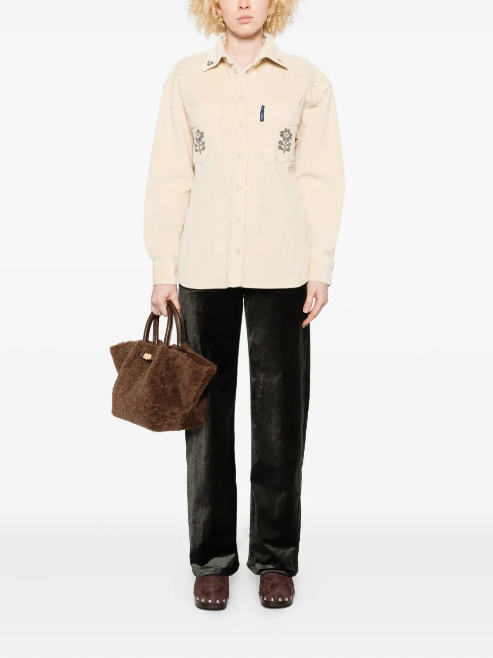 Maison Labiche Blouse met borduurwerk - Beige