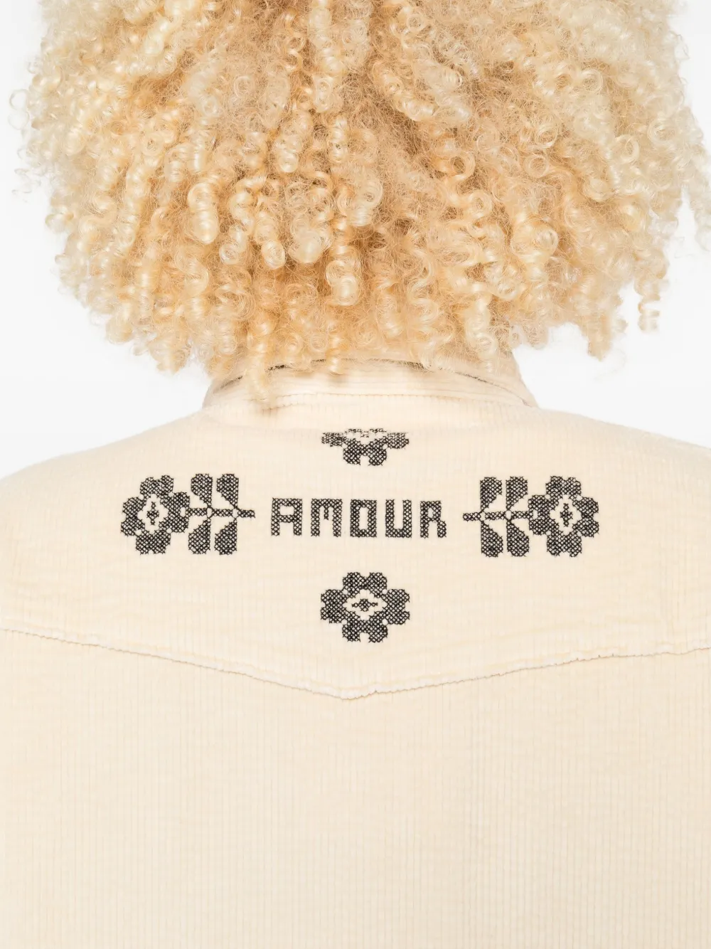 Maison Labiche Blouse met borduurwerk Beige