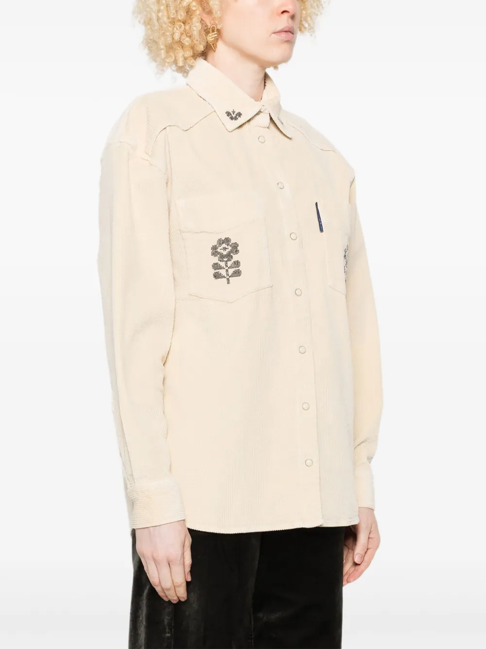 Maison Labiche Blouse met borduurwerk Beige