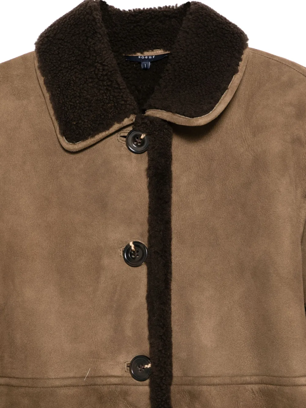 Soeur Breda Button-up Coat In Brown