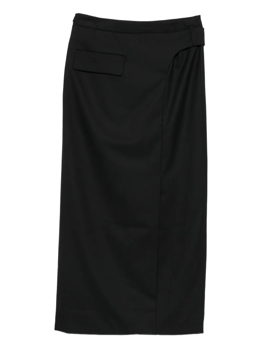 Low Classic Rok met ringlets en ceintuur - Zwart