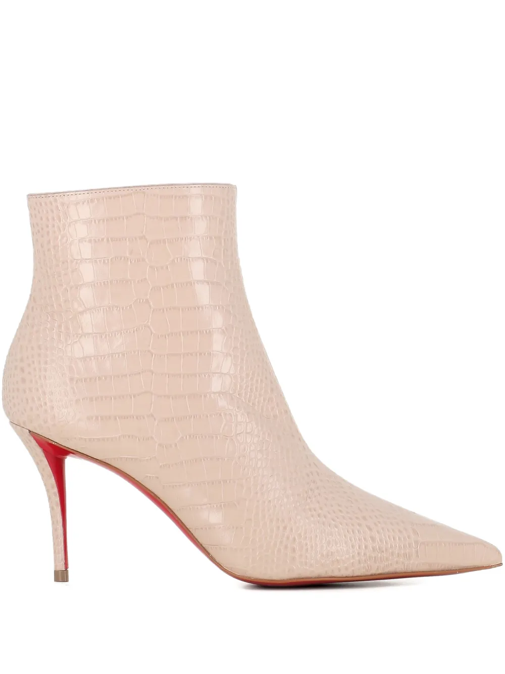 Christian Louboutin 80mm Miss Z crocodile-effect boots | Pink | Image 1