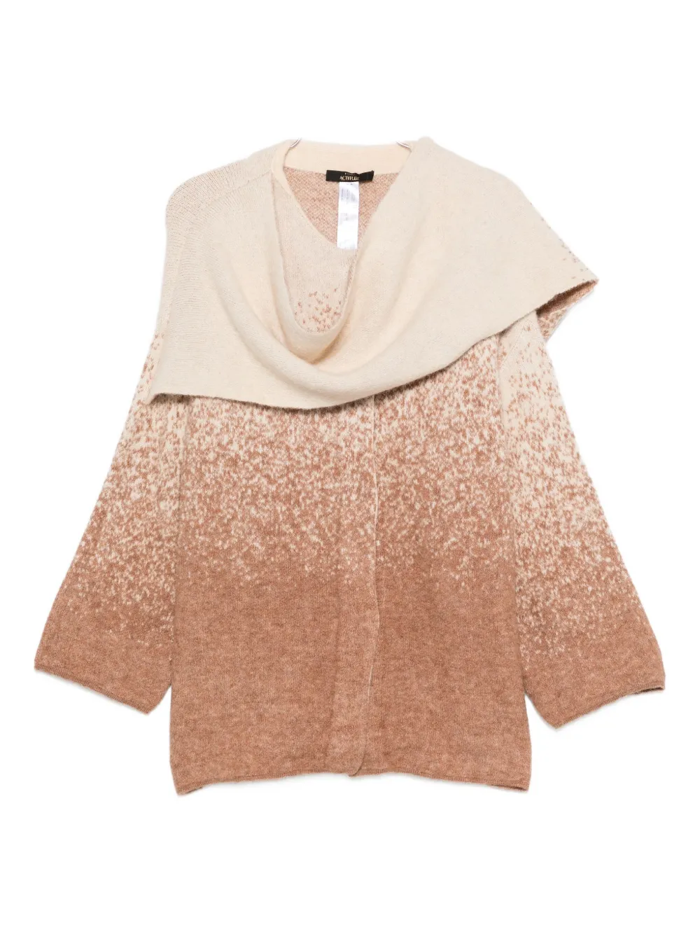 Twinset Gradient Design Coat With Draped Collar In Brown