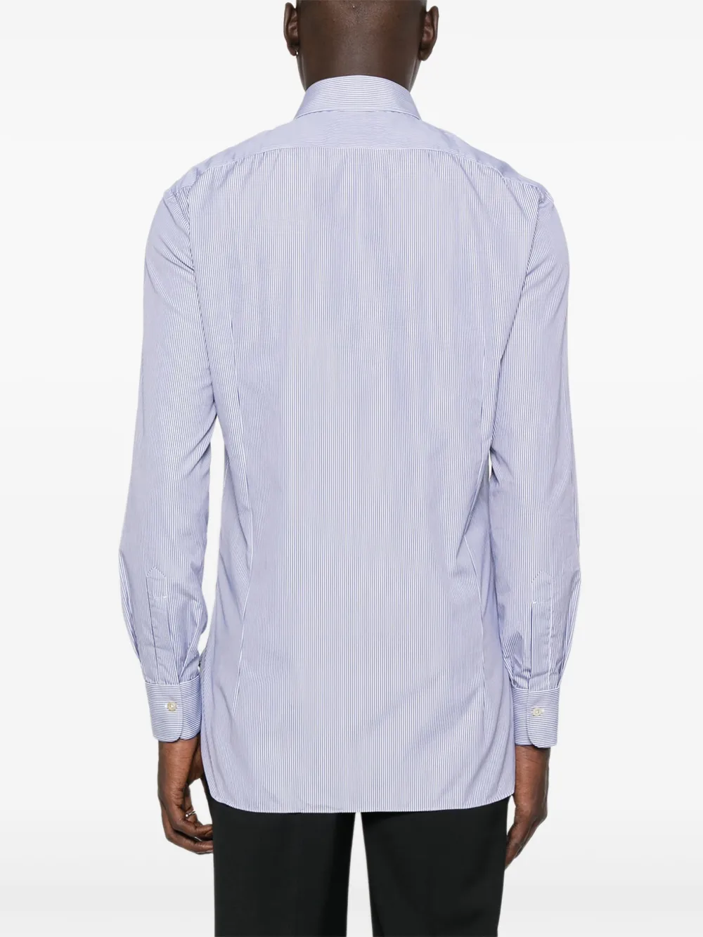 Kiton Gestreept overhemd Blauw