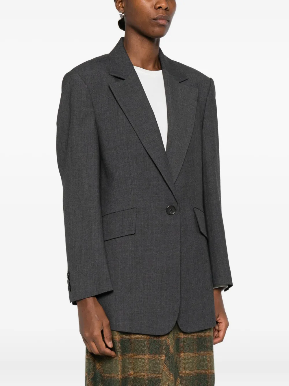 Low Classic Single-breasted Blazer In Gray