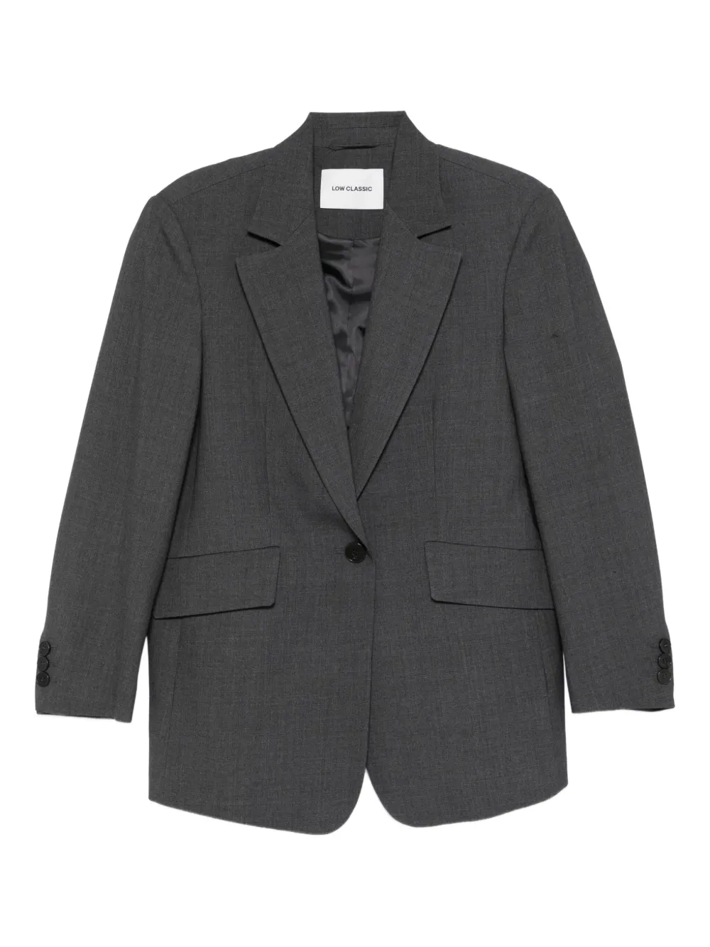 Low Classic Single-breasted Blazer In Gray