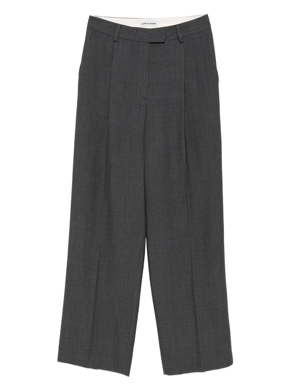 Low Classic Pleated Tailored Trousers In Gray