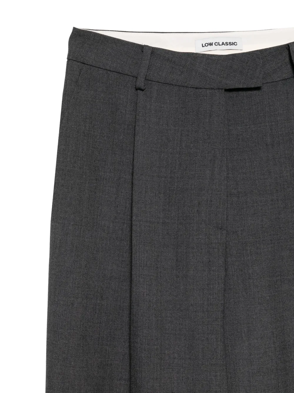Low Classic Pleated Tailored Trousers In Gray