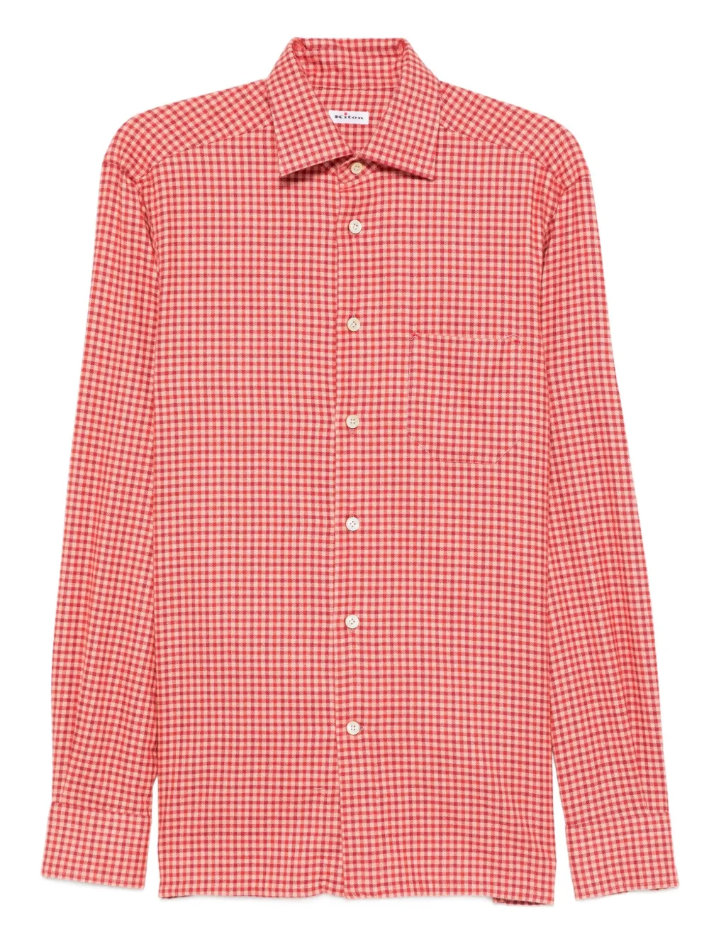 Kiton checked shirt | Orange | Image 1