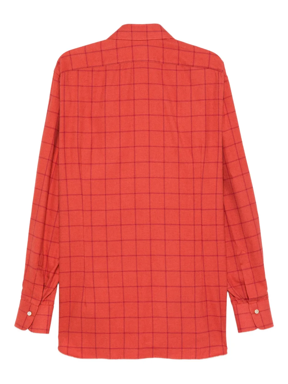 Kiton Geruit overhemd - Rood