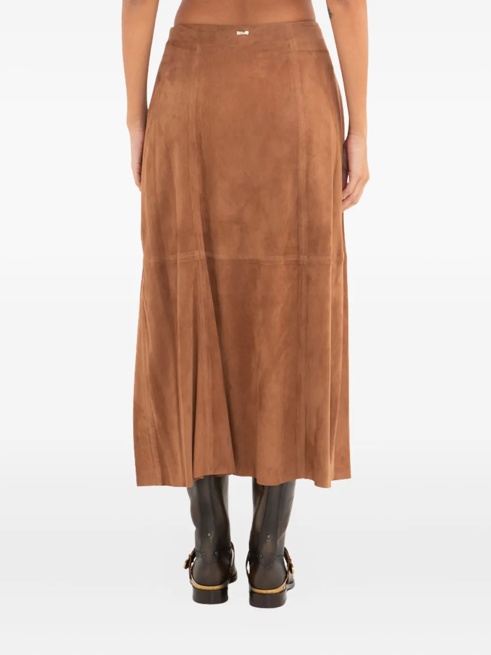 Herno Midi-rok met vlakken Bruin