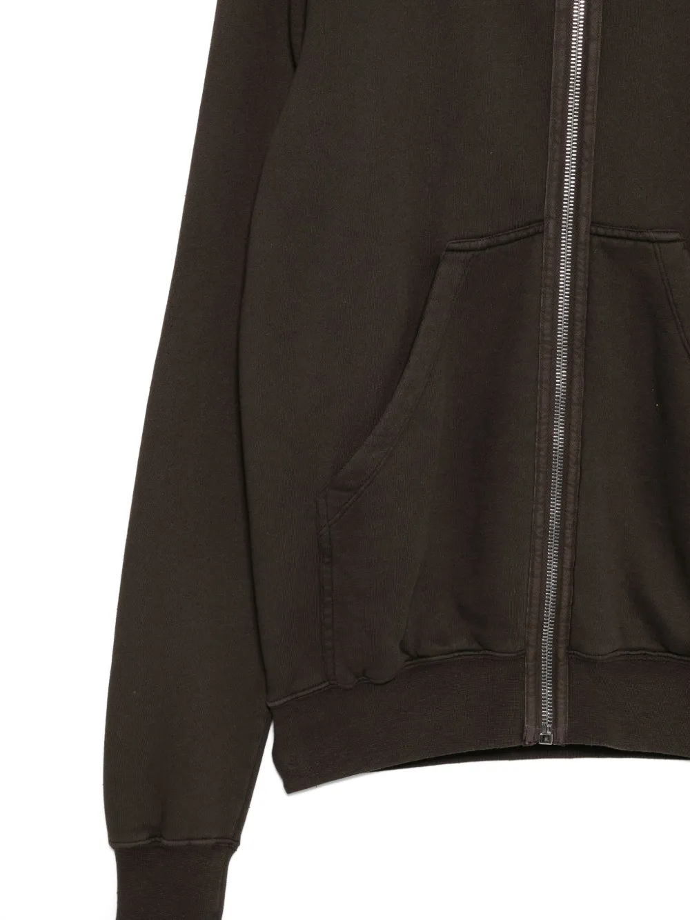 Rick Owens Drkshdw Asymmetric Zip-fastening Hoodie In Brown